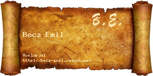 Becz Emil névjegykártya
